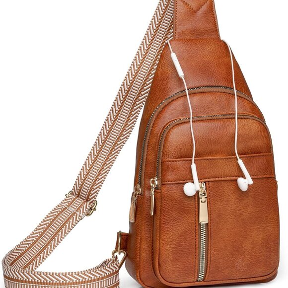 Lightweight and Stylish Women's Sling Bag with Adjustable Strap - Trendy Brown - Picture 1 of 6